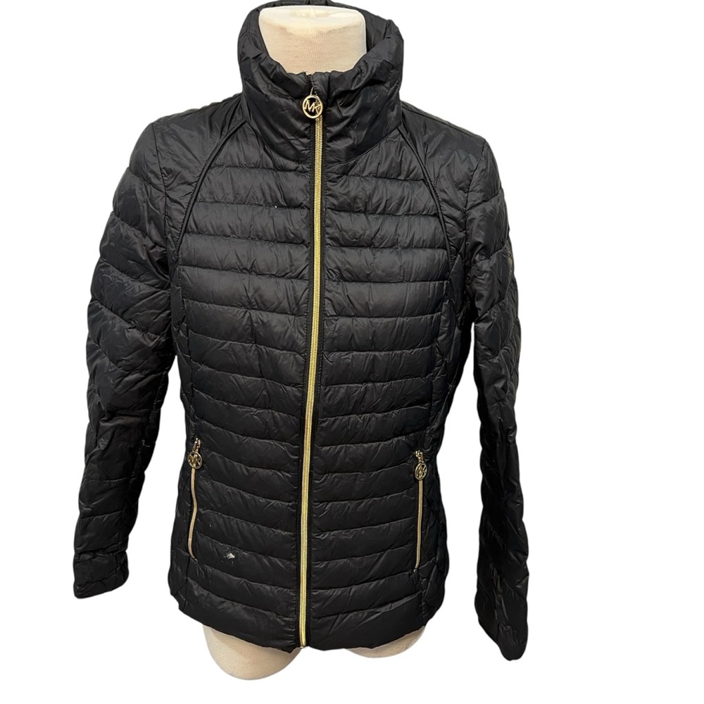 MICHAEL KORS Black Packable Down Filled Zip Up Jacket (S)